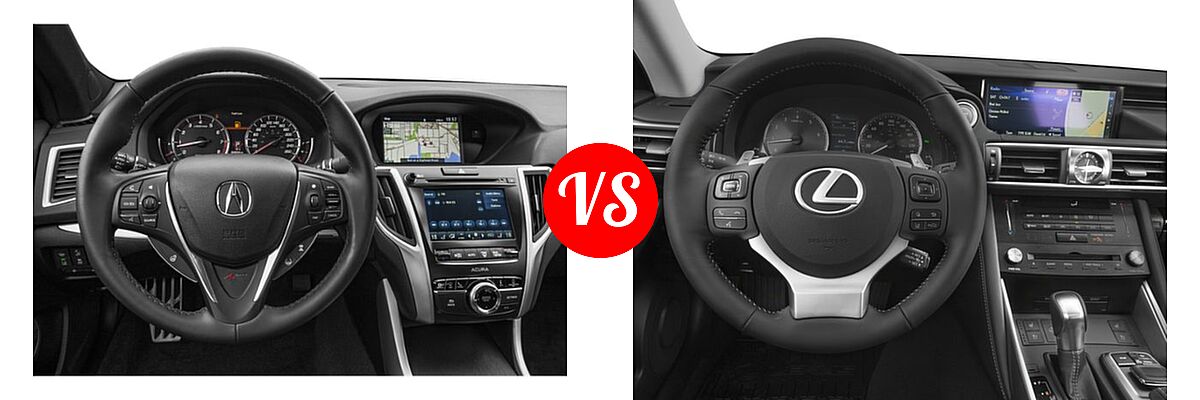 2019 Acura TLX Sedan 2.4L FWD vs. 2018 Lexus IS 300 Sedan IS 300 - Dashboard Comparison