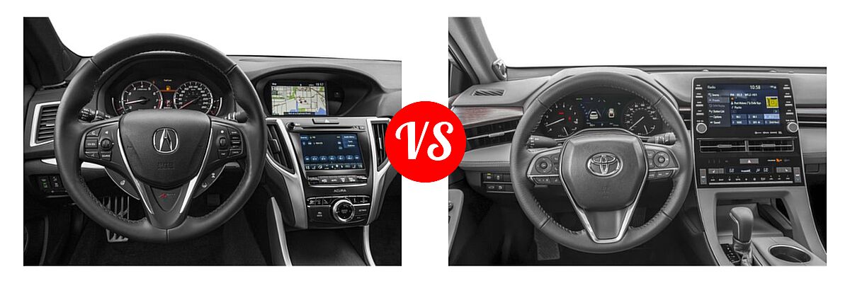 2019 Acura TLX Sedan 2.4L FWD vs. 2019 Toyota Avalon Sedan Limited / XLE - Dashboard Comparison