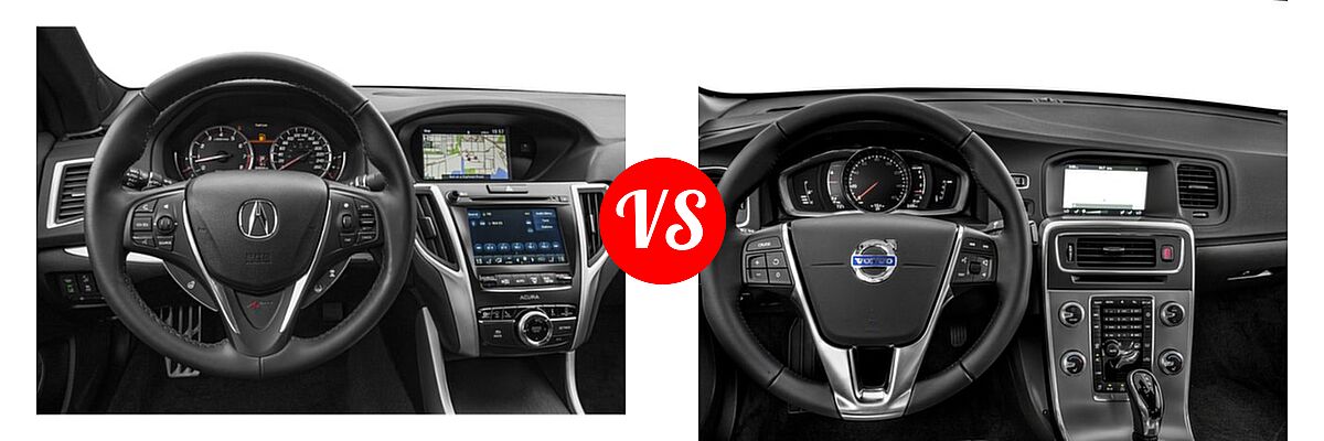 2019 Acura TLX Sedan 2.4L FWD vs. 2018 Volvo S60 Sedan Dynamic - Dashboard Comparison