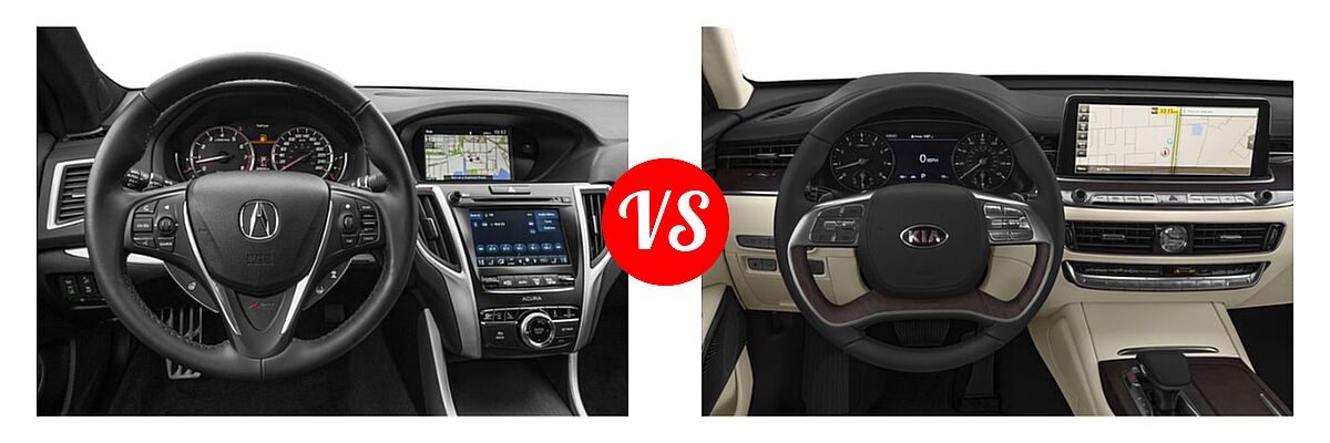 2019 Acura TLX Sedan 2.4L FWD vs. 2019 Kia K900 Sedan Luxury - Dashboard Comparison