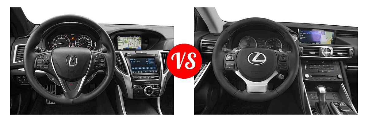 2019 Acura TLX Sedan 2.4L FWD vs. 2020 Lexus IS 300 Sedan IS 300 / IS 300 F SPORT - Dashboard Comparison