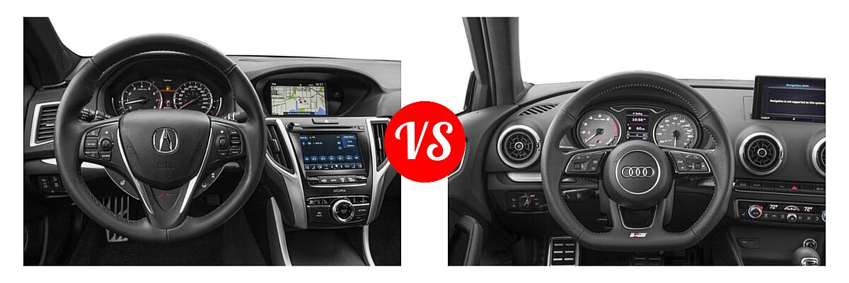 2019 Acura TLX Sedan 2.4L FWD vs. 2020 Audi S3 Sedan S line Premium / S line Premium Plus - Dashboard Comparison