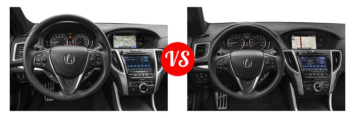 2019 Acura TLX Sedan 2.4L FWD vs. 2020 Acura TLX Sedan w/A-Spec Pkg Red Leather - Dashboard Comparison