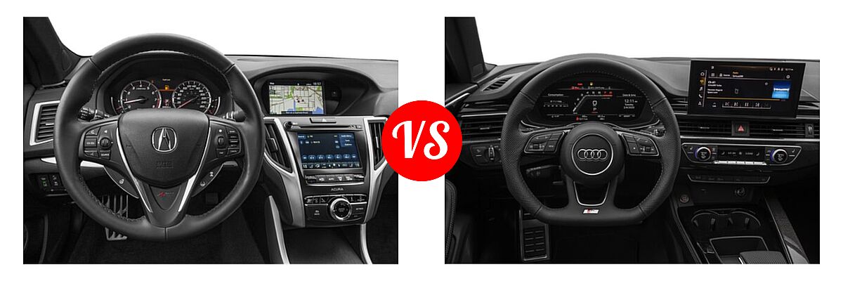 2019 Acura TLX Sedan 2.4L FWD vs. 2021 Audi S4 Sedan Premium Plus - Dashboard Comparison
