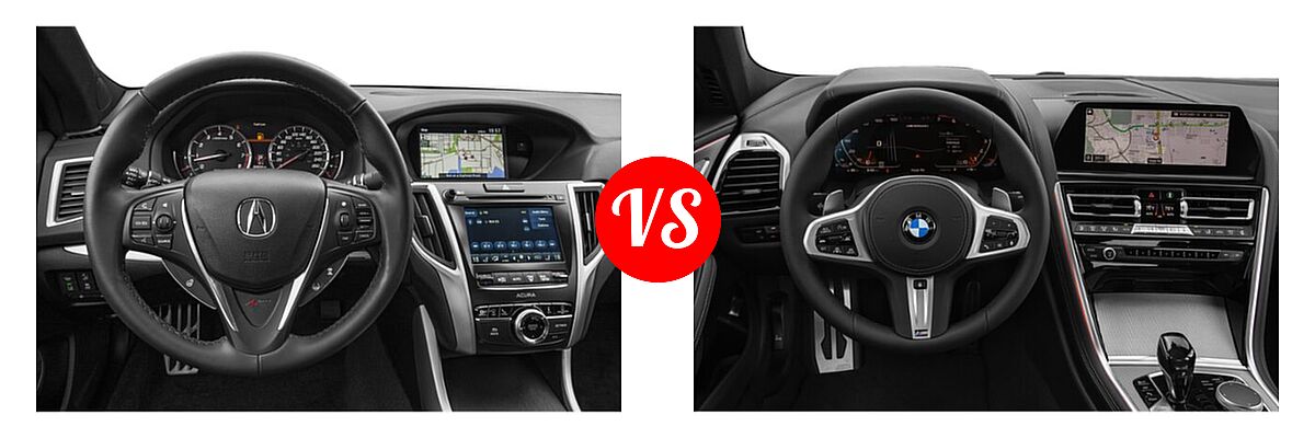 2019 Acura TLX Sedan 2.4L FWD vs. 2021 BMW 8 Series M850i Sedan M850i - Dashboard Comparison