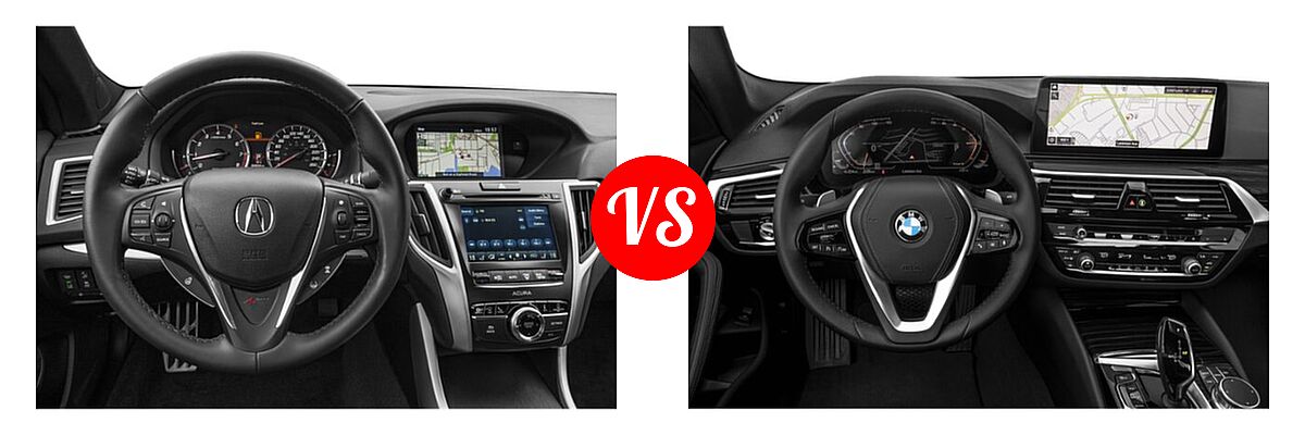 2019 Acura TLX Sedan 2.4L FWD vs. 2021 BMW 5 Series Sedan 540i / 540i xDrive - Dashboard Comparison
