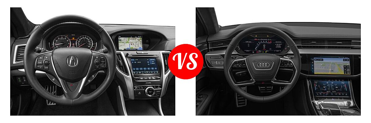 2019 Acura TLX Sedan 2.4L FWD vs. 2021 Audi S8 Sedan 4.0 TFSI - Dashboard Comparison