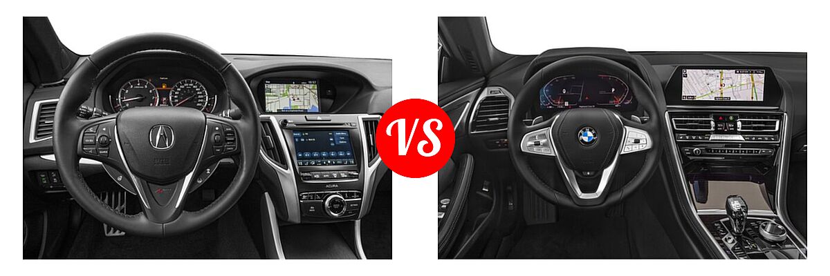 2019 Acura TLX Sedan 2.4L FWD vs. 2021 BMW 8 Series Sedan 840i - Dashboard Comparison