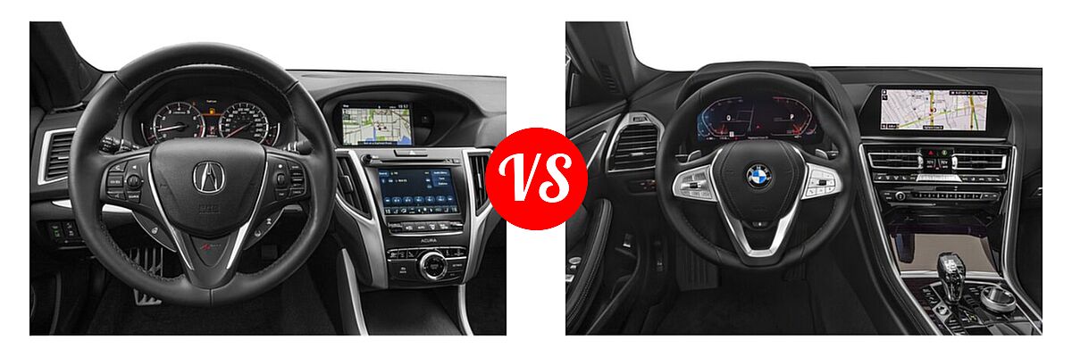 2019 Acura TLX Sedan 2.4L FWD vs. 2022 BMW 8 Series Sedan 840i - Dashboard Comparison
