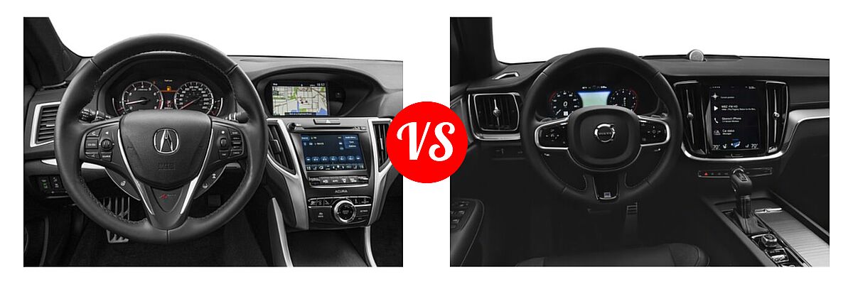 2019 Acura TLX Sedan 2.4L FWD vs. 2021 Volvo S60 Sedan R-Design - Dashboard Comparison