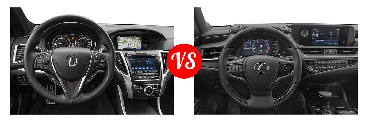 2019 Acura TLX Sedan 2.4L FWD vs. 2021 Lexus ES 250 Sedan ES 250 - Dashboard Comparison
