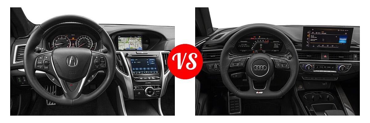 2019 Acura TLX Sedan 2.4L FWD vs. 2022 Audi S4 Sedan Premium / Premium Plus / Prestige - Dashboard Comparison