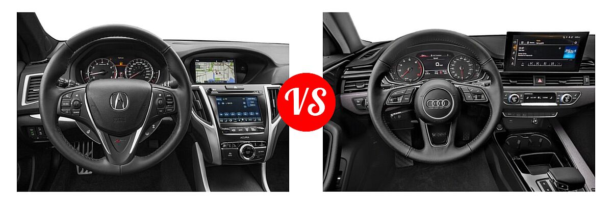2019 Acura TLX Sedan 2.4L FWD vs. 2022 Audi A4 Sedan Premium / Premium Plus / Prestige / S line Premium / S line Premium Plus / S line Prestige - Dashboard Comparison
