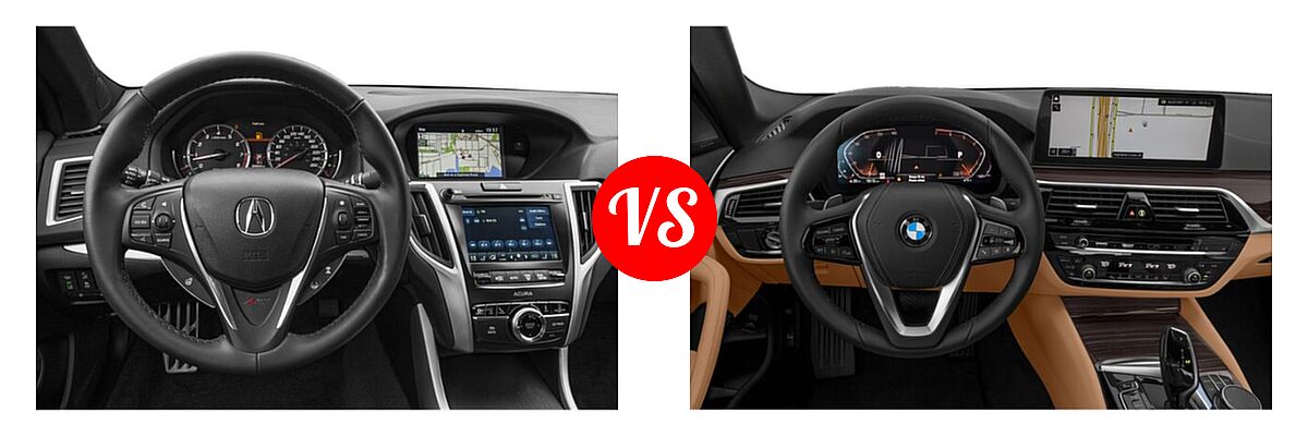 2019 Acura TLX Sedan 2.4L FWD vs. 2021 BMW 5 Series Sedan 530i - Dashboard Comparison