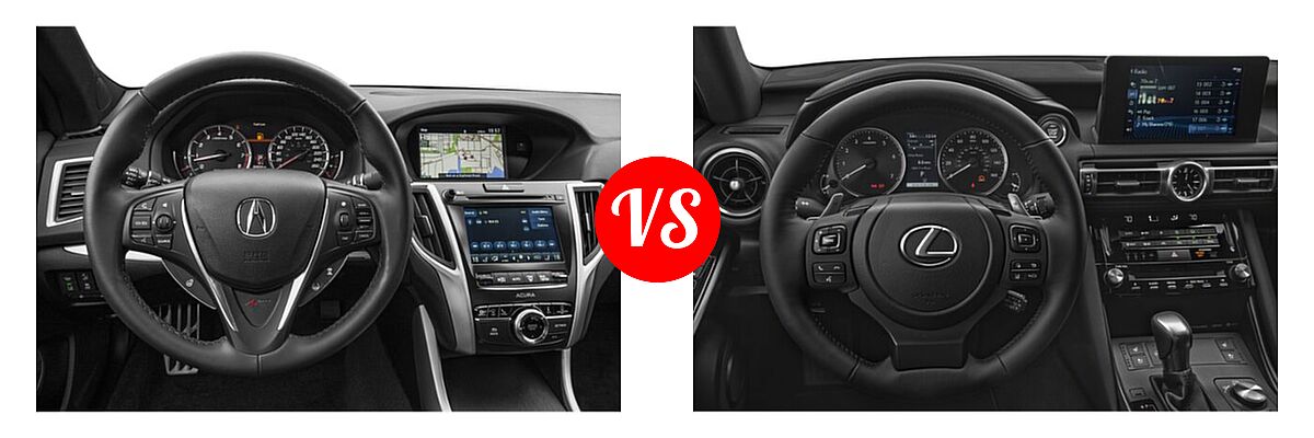 2019 Acura TLX Sedan 2.4L FWD vs. 2021 Lexus IS 300 Sedan IS 300 - Dashboard Comparison