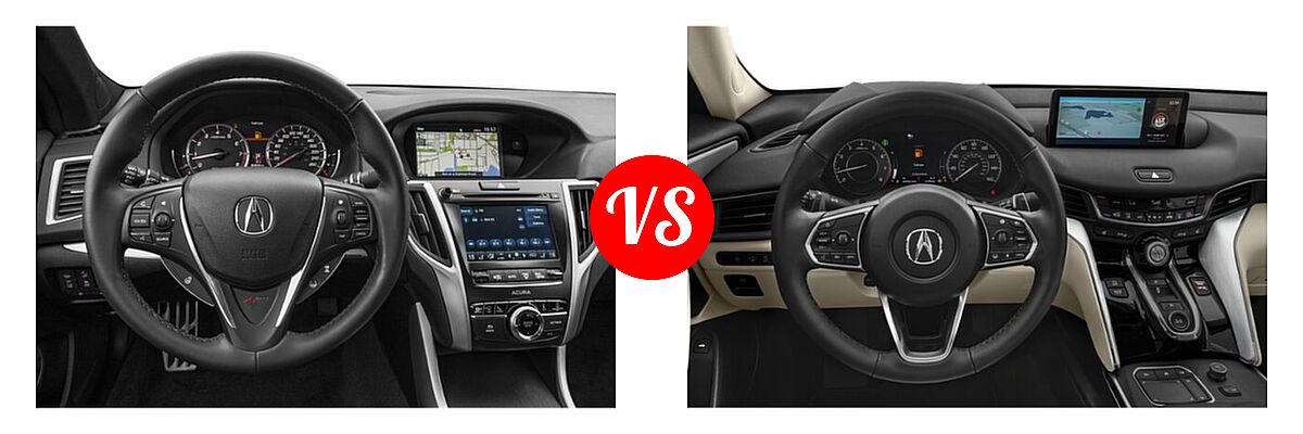 2019 Acura TLX Sedan 2.4L FWD vs. 2022 Acura TLX Sedan w/Technology Package - Dashboard Comparison