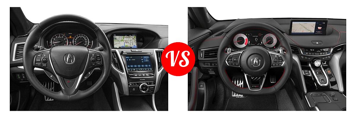 2019 Acura TLX Sedan 2.4L FWD vs. 2022 Acura TLX Sedan w/A-Spec Package - Dashboard Comparison