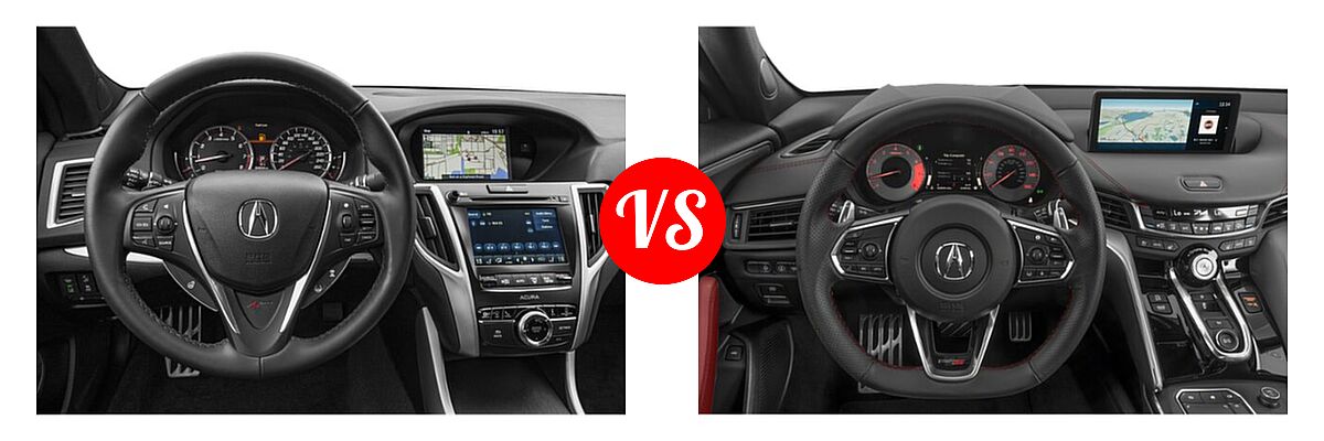 2019 Acura TLX Sedan 2.4L FWD vs. 2022 Acura TLX Sedan Type S w/Performance Tire - Dashboard Comparison