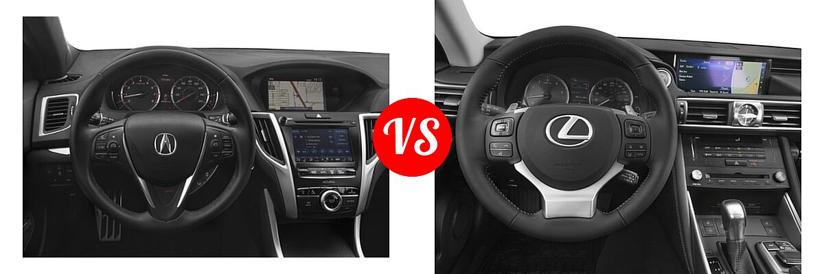 2019 Acura TLX Sedan 3.5L FWD vs. 2018 Lexus IS 300 Sedan IS 300 - Dashboard Comparison