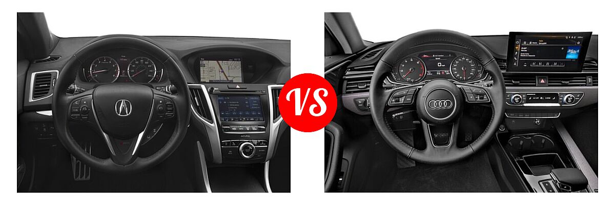 2019 Acura TLX Sedan 3.5L FWD vs. 2020 Audi A4 Sedan Premium / Premium Plus / Prestige - Dashboard Comparison