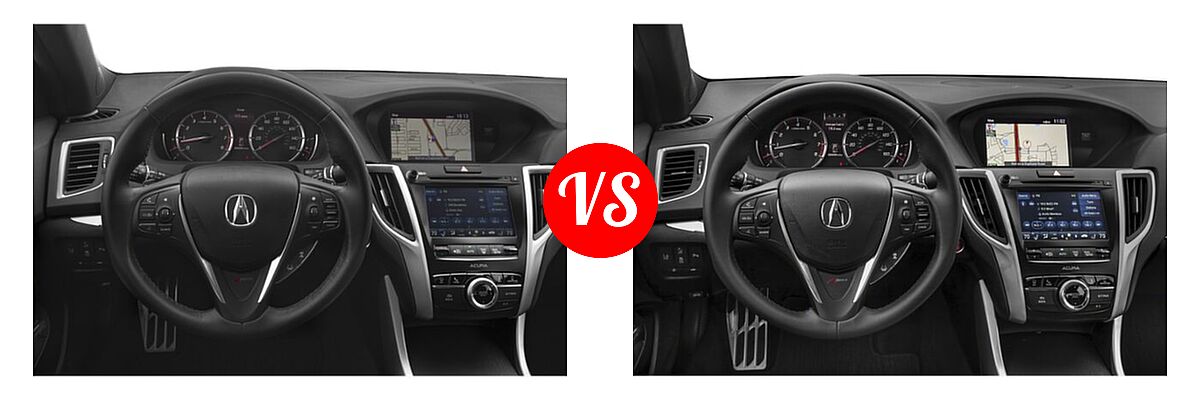 2019 Acura TLX Sedan 3.5L FWD vs. 2020 Acura TLX Sedan w/A-Spec Pkg Red Leather - Dashboard Comparison