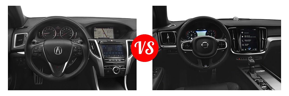 2019 Acura TLX Sedan 3.5L FWD vs. 2021 Volvo S60 Sedan R-Design - Dashboard Comparison