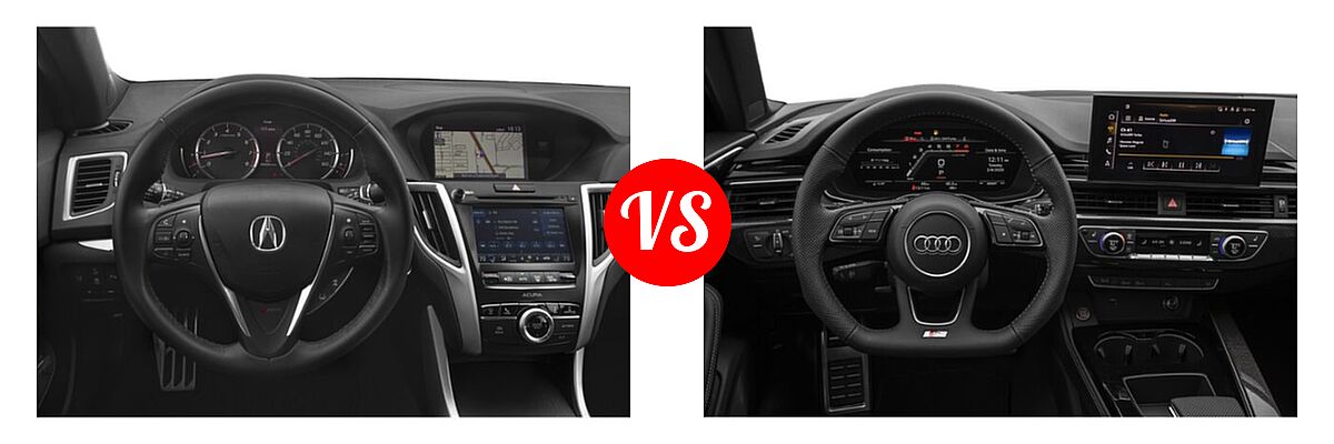 2019 Acura TLX Sedan 3.5L FWD vs. 2021 Audi S4 Sedan Premium / Prestige - Dashboard Comparison