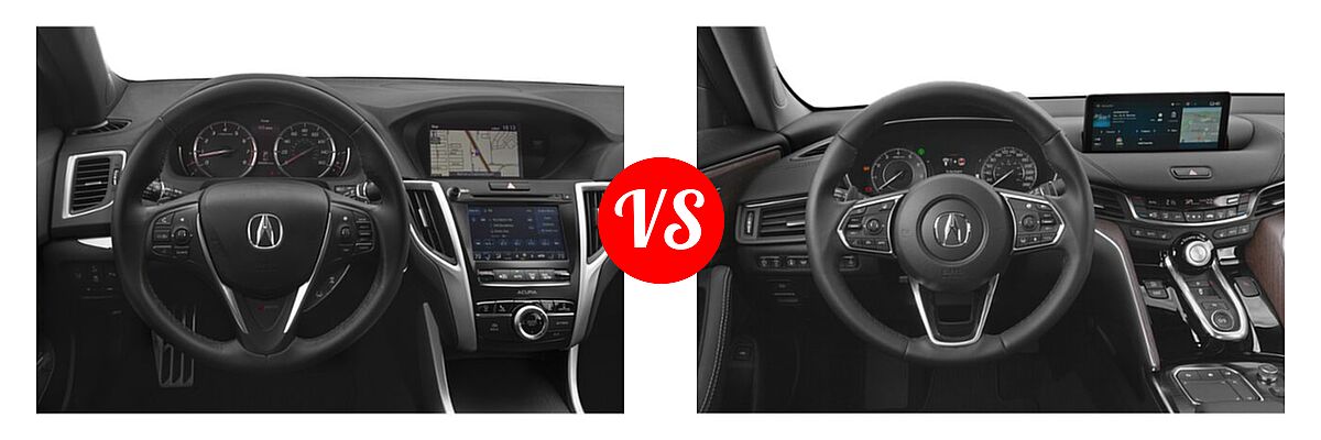 2019 Acura TLX Sedan 3.5L FWD vs. 2022 Acura TLX Sedan FWD / SH-AWD - Dashboard Comparison