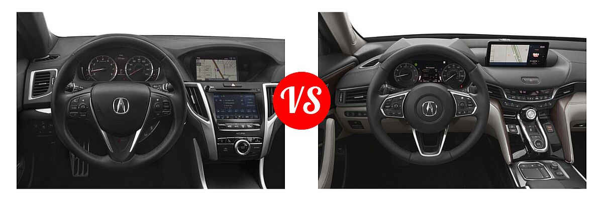 2019 Acura TLX Sedan 3.5L FWD vs. 2022 Acura TLX Sedan w/Advance Package - Dashboard Comparison