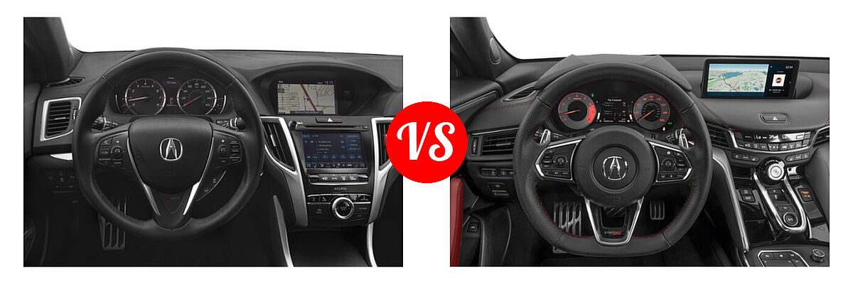 2019 Acura TLX Sedan 3.5L FWD vs. 2022 Acura TLX Sedan Type S w/Performance Tire - Dashboard Comparison