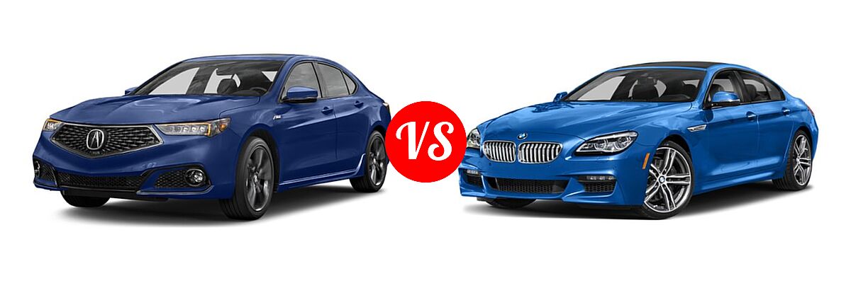 2019 Acura TLX Sedan w/Advance Pkg vs. 2019 BMW 6 Series Gran Coupe Sedan 650i / 650i xDrive - Front Left Comparison