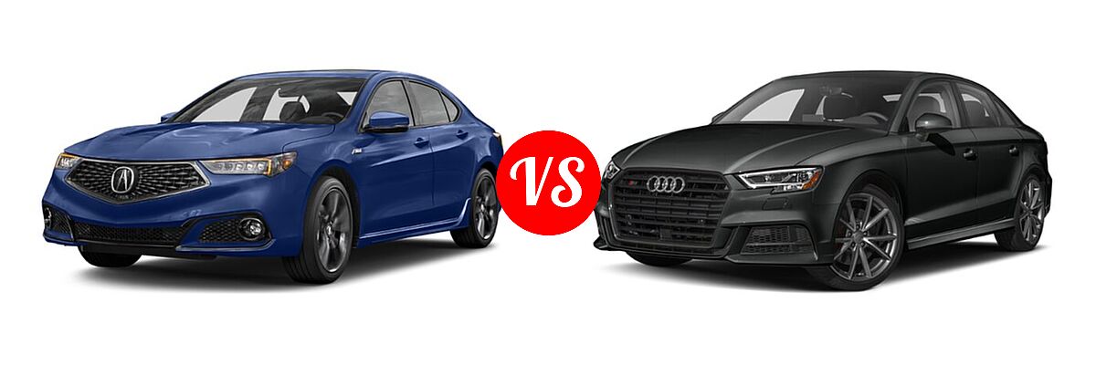 2019 Acura TLX Sedan w/Advance Pkg vs. 2020 Audi S3 Sedan S line Premium / S line Premium Plus - Front Left Comparison