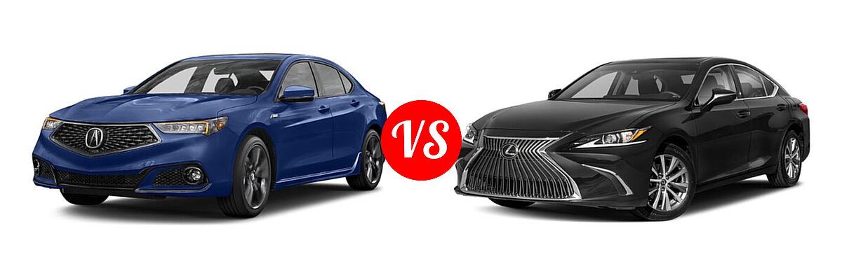 2019 Acura TLX Sedan w/Advance Pkg vs. 2021 Lexus ES 250 Sedan ES 250 F SPORT / ES 250 Luxury / ES 250 Ultra Luxury - Front Left Comparison