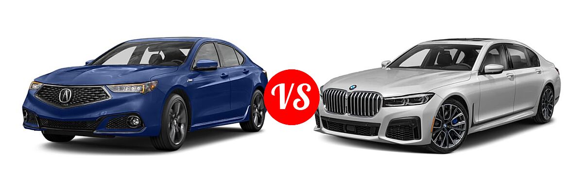 2019 Acura TLX Sedan w/Advance Pkg vs. 2021 BMW 7 Series Sedan 750i xDrive - Front Left Comparison