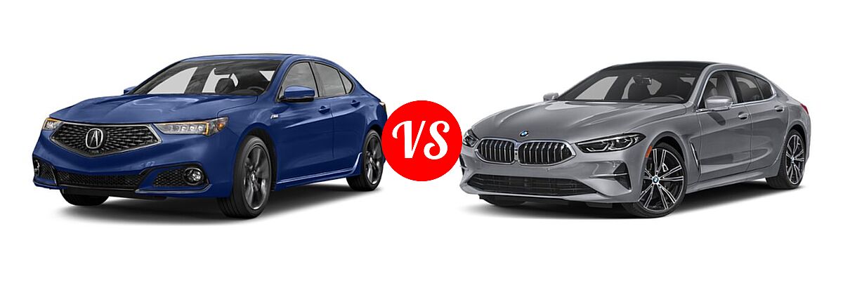 2019 Acura TLX Sedan w/Advance Pkg vs. 2021 BMW 8 Series Sedan 840i - Front Left Comparison