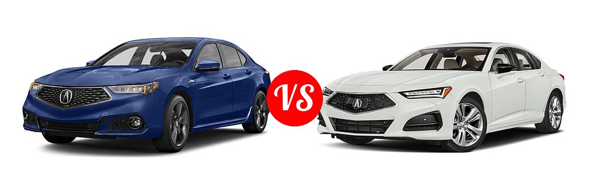 2019 Acura TLX Sedan w/Advance Pkg vs. 2022 Acura TLX Sedan w/Technology Package - Front Left Comparison