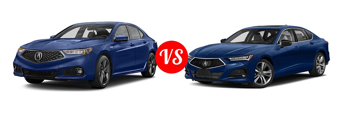2019 Acura TLX Sedan w/Advance Pkg vs. 2022 Acura TLX Sedan w/Advance Package - Front Left Comparison
