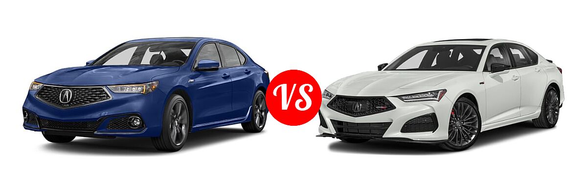 2019 Acura TLX Sedan w/Advance Pkg vs. 2022 Acura TLX Sedan Type S - Front Left Comparison