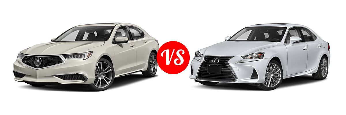 2019 Acura TLX Sedan w/Technology Pkg vs. 2018 Lexus IS 300 Sedan IS 300 - Front Left Comparison