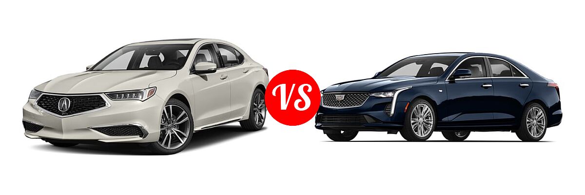 2019 Acura TLX Sedan w/Technology Pkg vs. 2020 Cadillac CT4 Sedan Luxury / Premium Luxury / Sport / V-Series - Front Left Comparison