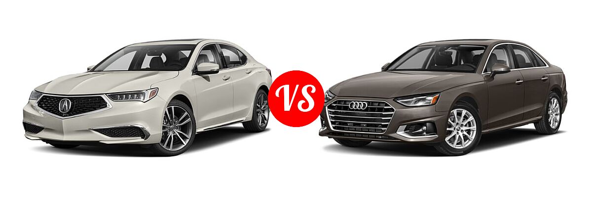 2019 Acura TLX Sedan w/Technology Pkg vs. 2020 Audi A4 Sedan Premium / Premium Plus / Prestige - Front Left Comparison