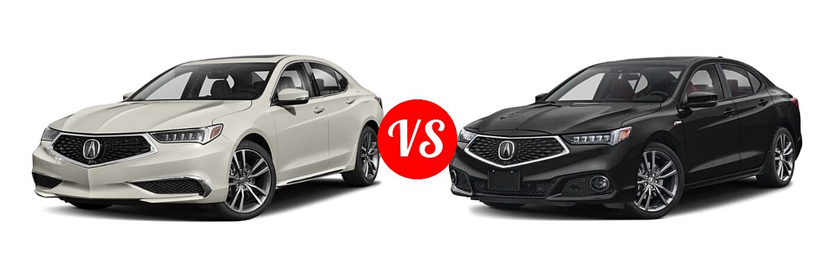 2019 Acura TLX Sedan w/Technology Pkg vs. 2020 Acura TLX Sedan w/A-Spec Pkg Red Leather - Front Left Comparison