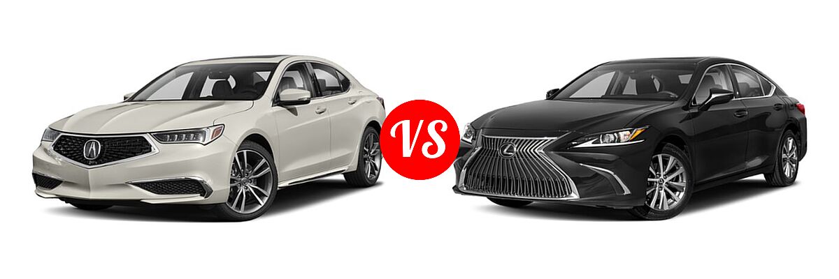 2019 Acura TLX Sedan w/Technology Pkg vs. 2021 Lexus ES 250 Sedan ES 250 F SPORT / ES 250 Luxury / ES 250 Ultra Luxury - Front Left Comparison