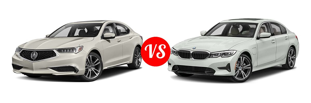 2019 Acura TLX Sedan w/Technology Pkg vs. 2021 BMW 3 Series Sedan PHEV 330e / 330e xDrive - Front Left Comparison