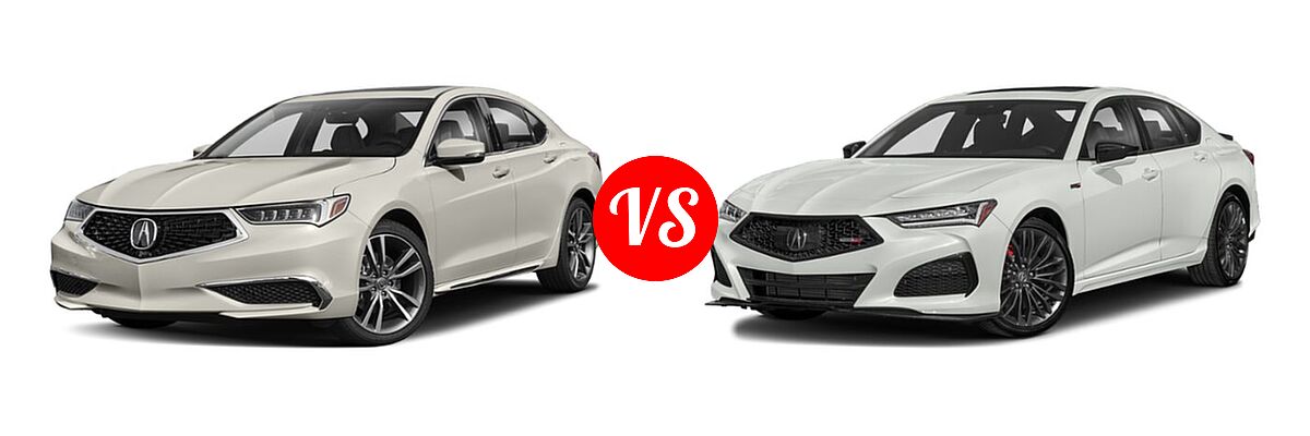 2019 Acura TLX Sedan w/Technology Pkg vs. 2022 Acura TLX Sedan w/A-Spec Package - Front Left Comparison