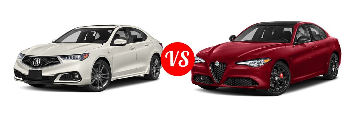 2019 Acura TLX Sedan w/A-SPEC Pkg vs. 2020 Alfa Romeo Giulia Sedan AWD / RWD / Sport / Ti / Ti Lusso / Ti Sport / Ti Sport Carbon - Front Left Comparison