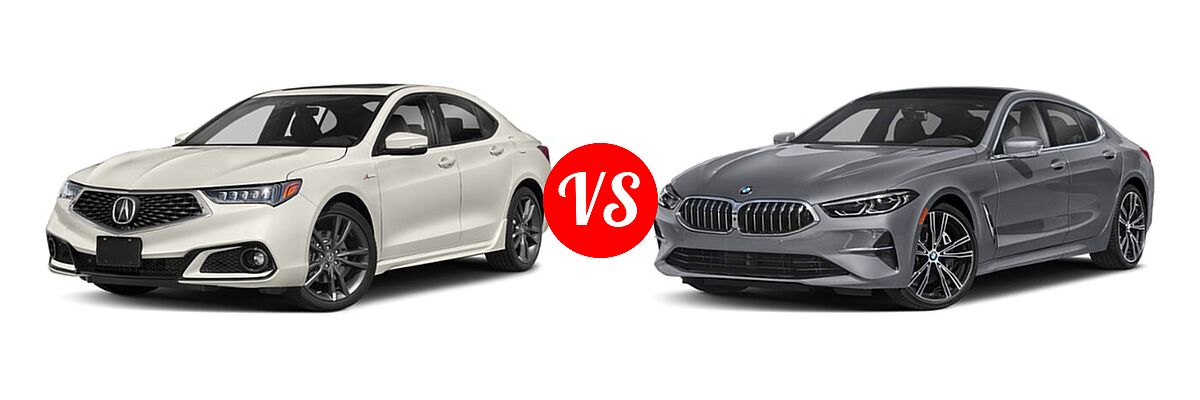 2019 Acura TLX Sedan w/A-SPEC Pkg vs. 2022 BMW 8 Series Sedan 840i - Front Left Comparison