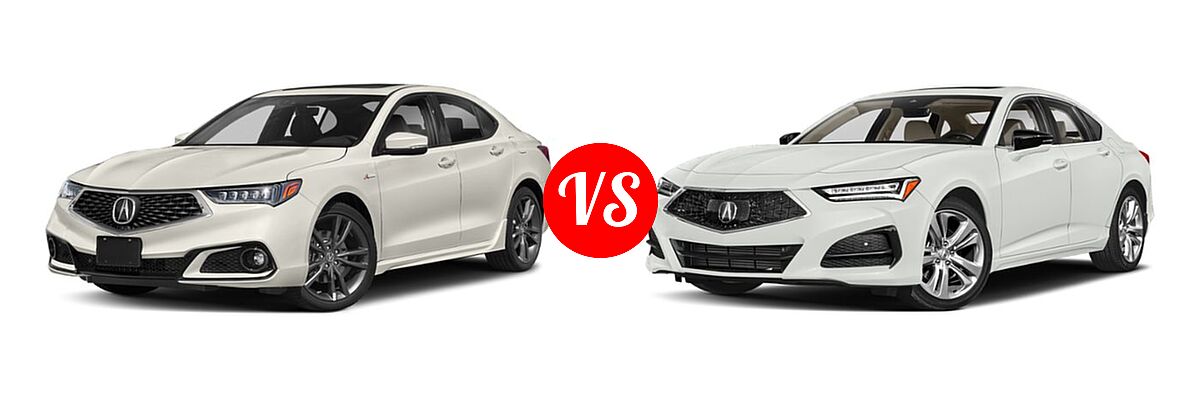2019 Acura TLX Sedan w/A-SPEC Pkg vs. 2022 Acura TLX Sedan w/Technology Package - Front Left Comparison