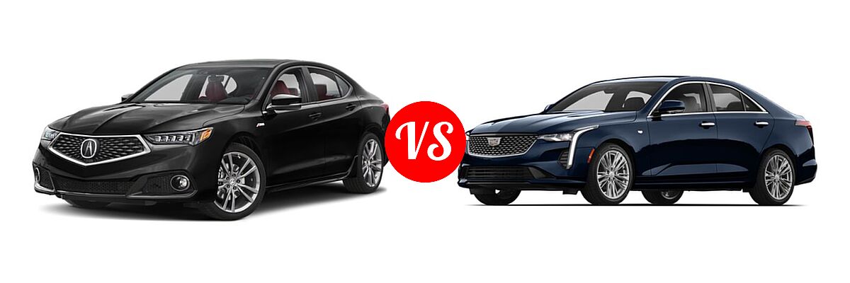 2019 Acura TLX Sedan w/A-SPEC Pkg Red Leather vs. 2020 Cadillac CT4 Sedan Luxury / Premium Luxury / Sport / V-Series - Front Left Comparison