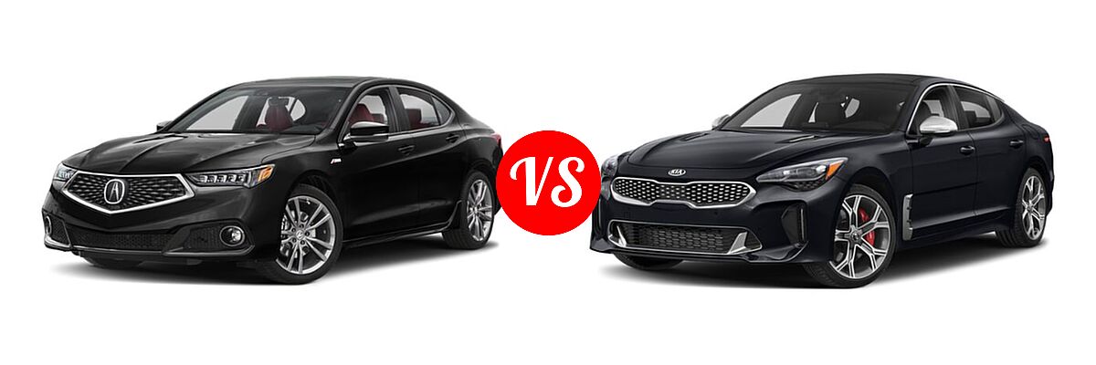 2019 Acura TLX Sedan w/A-SPEC Pkg Red Leather vs. 2020 Kia Stinger Sedan GT / GT-Line / GT1 / GT2 - Front Left Comparison